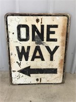 One Way Embossed Sign