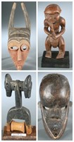 4 African style sculptures, 20th century.