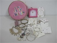 Pink Bag W/Assorted Costume Jewelry