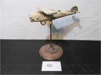 Wood Airplane on Stand