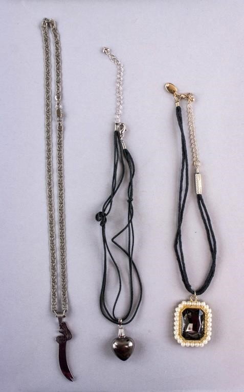 Silver-plated and Gemstones Necklaces 3pc