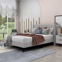 Full Upholstered Platform Bed Frame