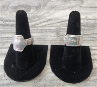 Lot of 4 Vintage Spoon Rings, Different Sizes and