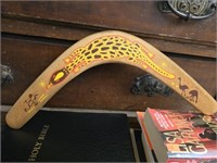 Vintage hand painted boomerang