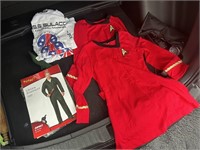 (1) GREEN JUMPSUIT (2) STAR TREK WOMENS SHIRTS