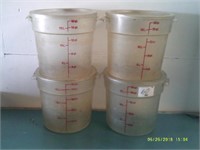 Lot of 4 -18qt Food Bucket with Lid