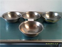 Lot of 4 Stainless Mixing Bowls