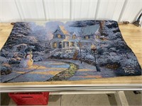 Thomas Kinnade lighted tapestry, damaged and