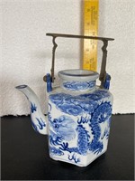 Blue and White Dragon Teapot