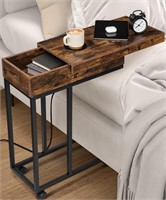 SUMGAR C-Shape End Table w/ Mug Warmer