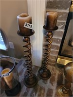 2 TALL CANDLE STANDS LR