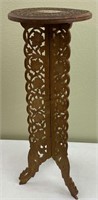 Tall Folding Hand Carved Wooden Table Stand