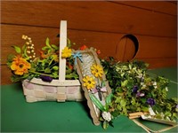 Basket of flowers, garden decor