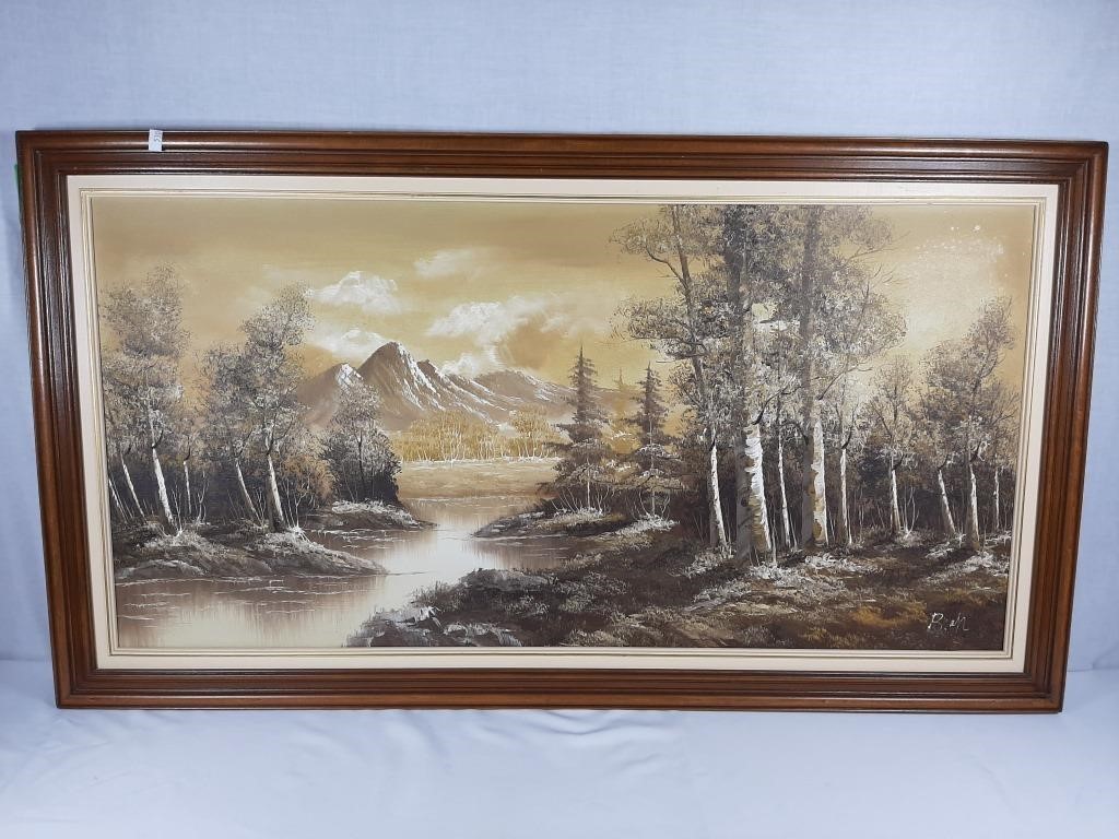 Framed signed painting 54" x 30"