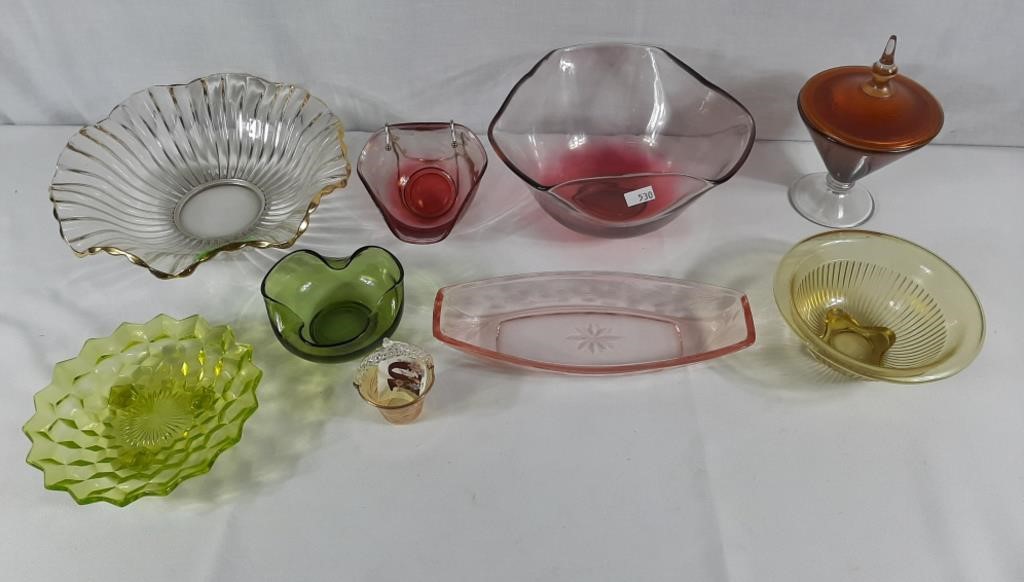 Colourful Decorative glass bowls and dishes