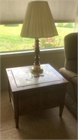 Vintage Cabinet Table & Table Lamp