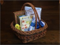 Wicker Gift Basket Of Writing Tablets Notepads