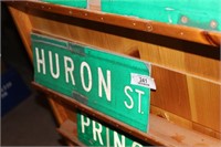 STREET SIGN ' HURON ST' DECOMISSIONED - 2 SIDED