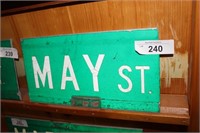 STREET SIGN ' MAY ST' DECOMISSIONED - 2 SIDED