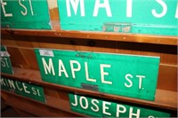 STREET SIGN ' MAPLE ST' DECOMISSIONED - 2 SIDED