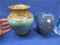 2 nice pottery vases (signed)