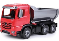 LENA ACTROS DUMP TRUCK, RED, SILVER AND BLACK,