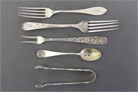 Sterling Silver Forks, Spoon & Tongs