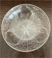 Lily of the Valley Etched Glass Bowl