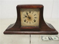 Vintage Wood Mantle Clock - As Shown - Untested