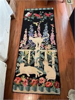 Rug:  2 ft x 5 ft with cats, cardinals and