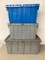 Three Flip Lid Storage Containers
