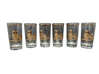 Owl-Themed Glass Tumblers - Set of 6 - Beautifully