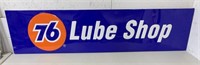 Union 76 Lube Shop metal sign on wood frame