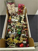 Box Of Assorted Holiday Decorations