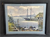 Framed print, after Ted Kautzky’s "Schooner in the