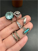 Sterling silver ring lot 7 rings