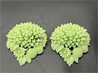 Delicate Japan Celluloid Floral Cluster Shoe Clips