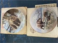 2 Grizzly Bear Collector Plates