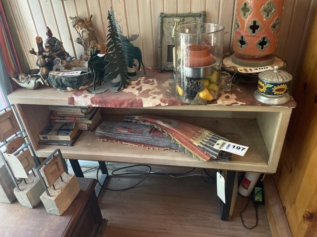 Wooden sofa table with iron legs, 48"Wx32"T