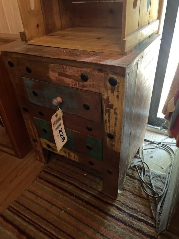 (2) Primitive wood night stands