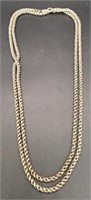 (A) Sterling Silver Rope Necklace (30" long)