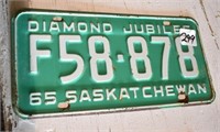 1965 Sask Lic. Plate