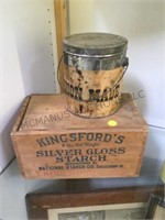 Antique Union Made tobacco pail, with a Kingsford