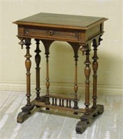 Henri II Style Walnut Entry or Occasional Table.