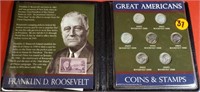 (37) - GREAT AMERICANS COINS & STAMPS SET