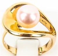 Jewelry 14kt Yellow Gold Pearl Cocktail Ring