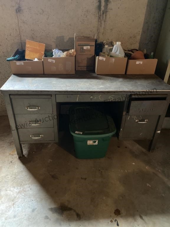 Metal office desk, 31 inches tall 5 foot long 34