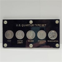 US QUARTER TYPE SET BUST, SEATED LIBERTY, BARBER,