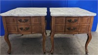 Marble top end tables with drawers