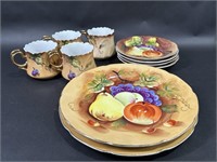 Lefton China Heritage Fruit Plates Teacups